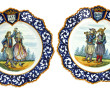 HENRIOT Quimper - Paire d'assiettes à bo