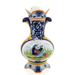 HB Quimper (avant 42) - Vase en faïence 