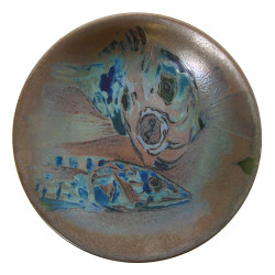 Guy TREVOUX - Assiette en céramique à dé