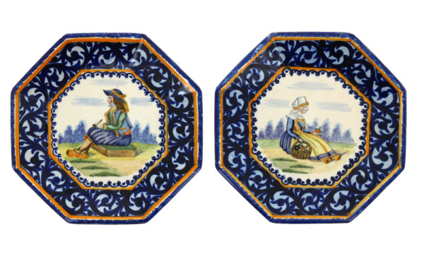 HENRIOT Quimper - Paire de petites assie