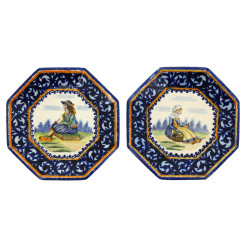 HENRIOT Quimper - Paire de petites assie
