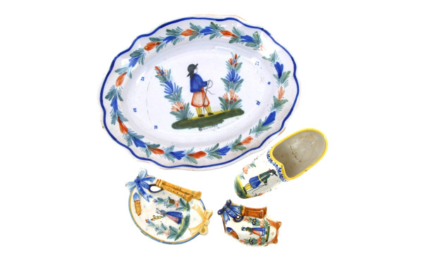 QUIMPER - Lot de 4 pièces anciennes en f