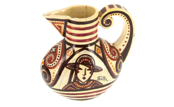 Paul FOUILLEN - Pichet en faïence polych