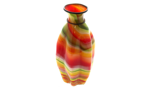 Vase moderne en verre coloré, H 26 cm