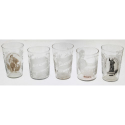 5 verres de curiste anciens