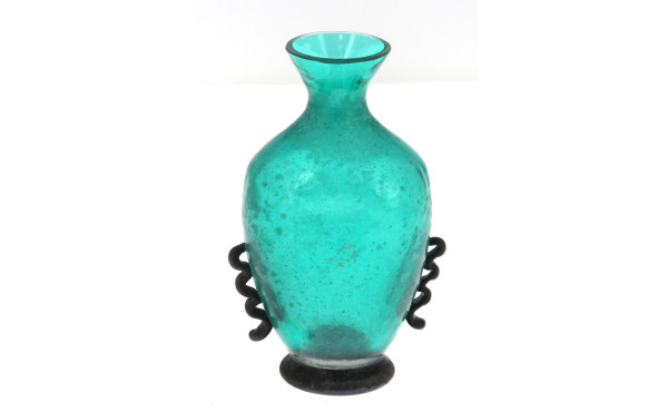 MURANO - Vase en verre bullé vert turquo