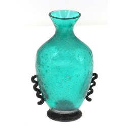 MURANO - Vase en verre bullé vert turquo