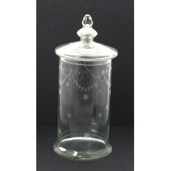 Grand bocal ancien en verre gravé, H 31,