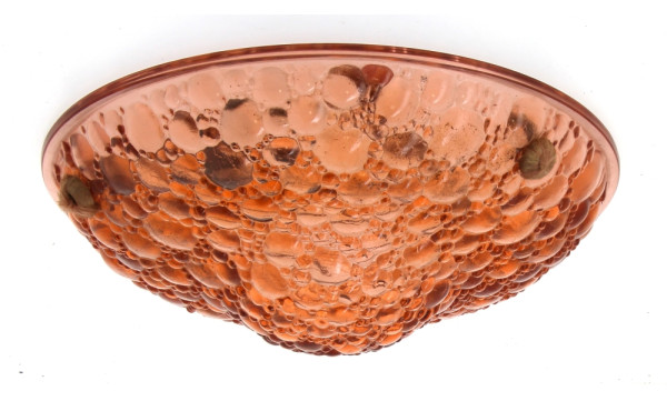 Vasque pressé moulé en verre ambré, diam