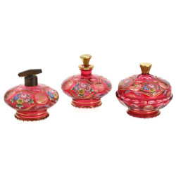 Nécessaire de toilette en cristal rouge 