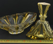 Carafe ART DECO en verre jaune, H 24 cm 