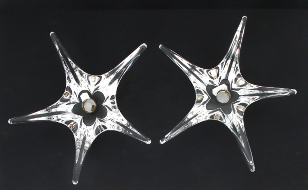 DAUM France - Paire de bougeoirs en cris