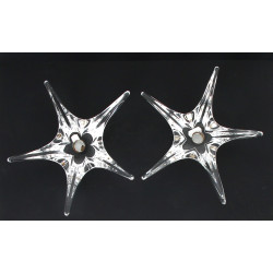 DAUM France - Paire de bougeoirs en cris