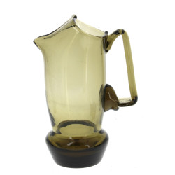 Pichet en verre fumé années 60, travaill