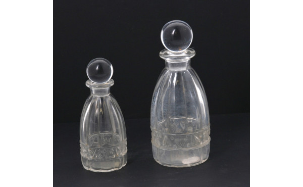 Cristal Nancy France - Paire de flacons 