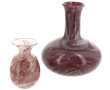 Deux vases en verre marbré dans les tons