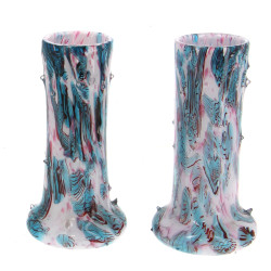 Paire de vases rouleaux à panses aplatie