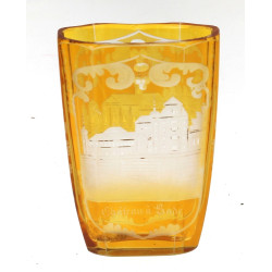 Petit vase à panse aplatie en cristal de