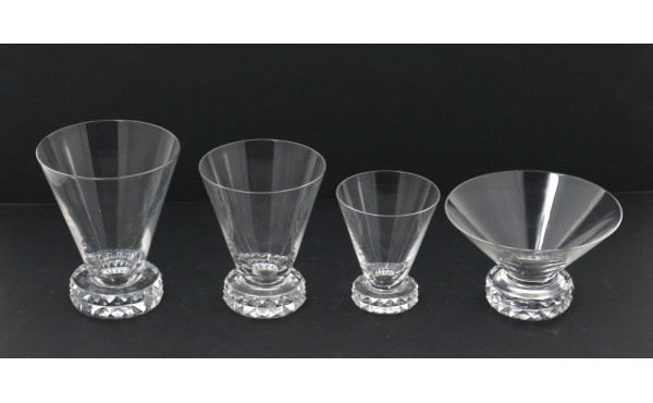 6 coupes à champagne en cristal, forme c