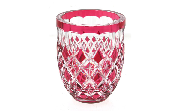VAL ST LAMBERT - Vase en cristal rouge e
