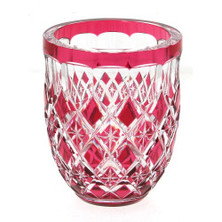 VAL ST LAMBERT - Vase en cristal rouge e