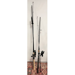 PECHE - Deux cannes à pêche avec leurs m