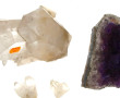 Petit lot de minéraux dont bloc d'améthy