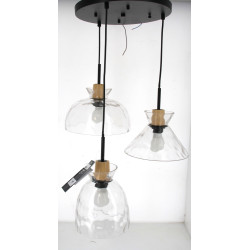 Suspension moderne à 3 globes en verre, 