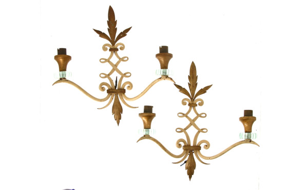 Paire d'appliques des années 50 en métal