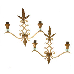 Paire d'appliques des années 50 en métal