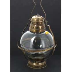Lanterne ancienne en verre et laiton, s