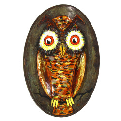 Plat décoratif de forme ovale en faïence