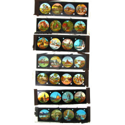 7 plaques de lanterne magique, début Xxè