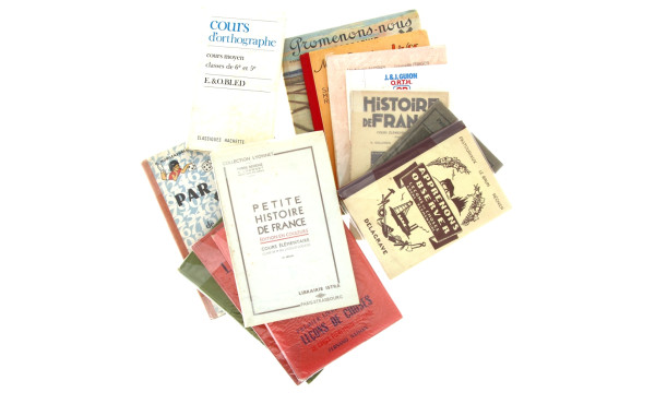 Ensemble de livres scolaires des années 