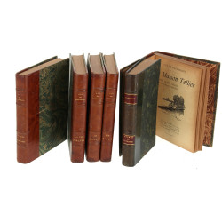 Lot de 6 livres reliés dos cuir