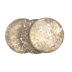 3 p. 5 fr argent semeuse années 60 poids