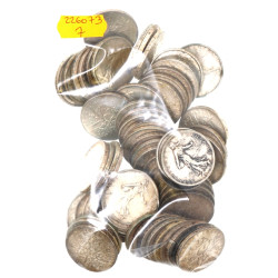 Lot de 64 pièces de 5 F Semeuse argent a
