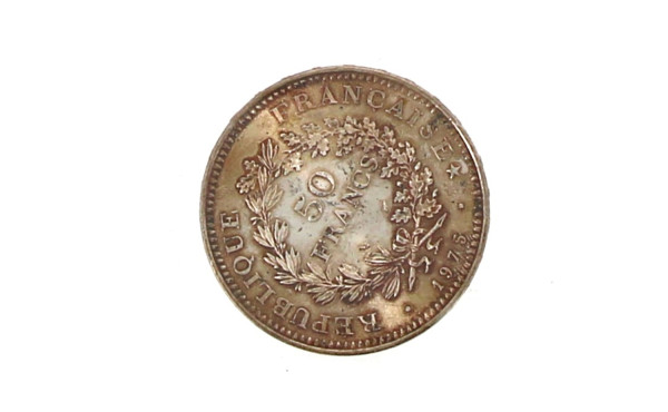 Pièce de 50 F argent "1975", poids 30 gr