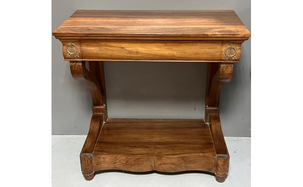 Console en placage de noyer, XIXème, ouv