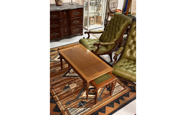 3 tables gigognes en bois fruitier style