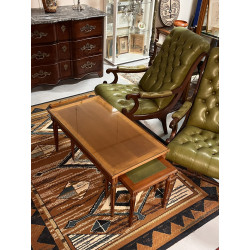 3 tables gigognes en bois fruitier style