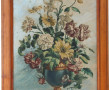 "Vase fleuri", gravure ancienne, rehauss