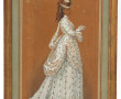 Ecole XIXème "Portrait de femme en pied"