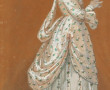 Ecole XIXème "Portrait de femme en pied"