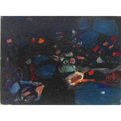 Ecole Contemporaine "Composition", huile