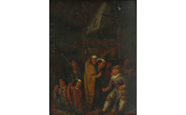 Ecole Flamande "Scènes de taverne", pair