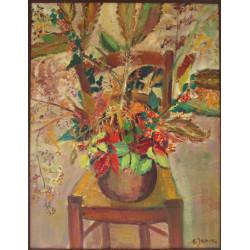 C.JANIN (Xxème) "Bouquet de fleurs à la 