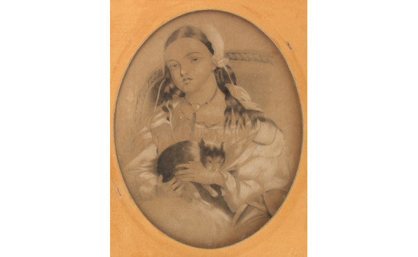 Ecole Française fin XIXème "Jeune fille 