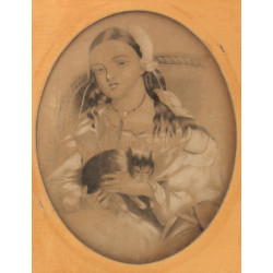 Ecole Française fin XIXème "Jeune fille 