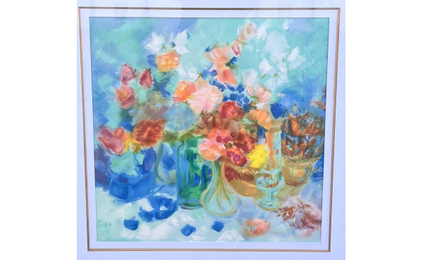 Michèle GOUR (1930) "Bouquet de fleurs",